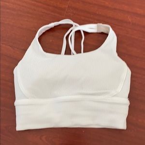 LULULEMON RIBBED WHITE SPORTS BRA